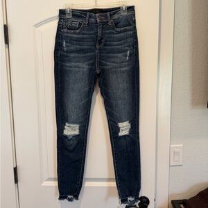 Buckle Dark Blue Distressed Skinny Jeans